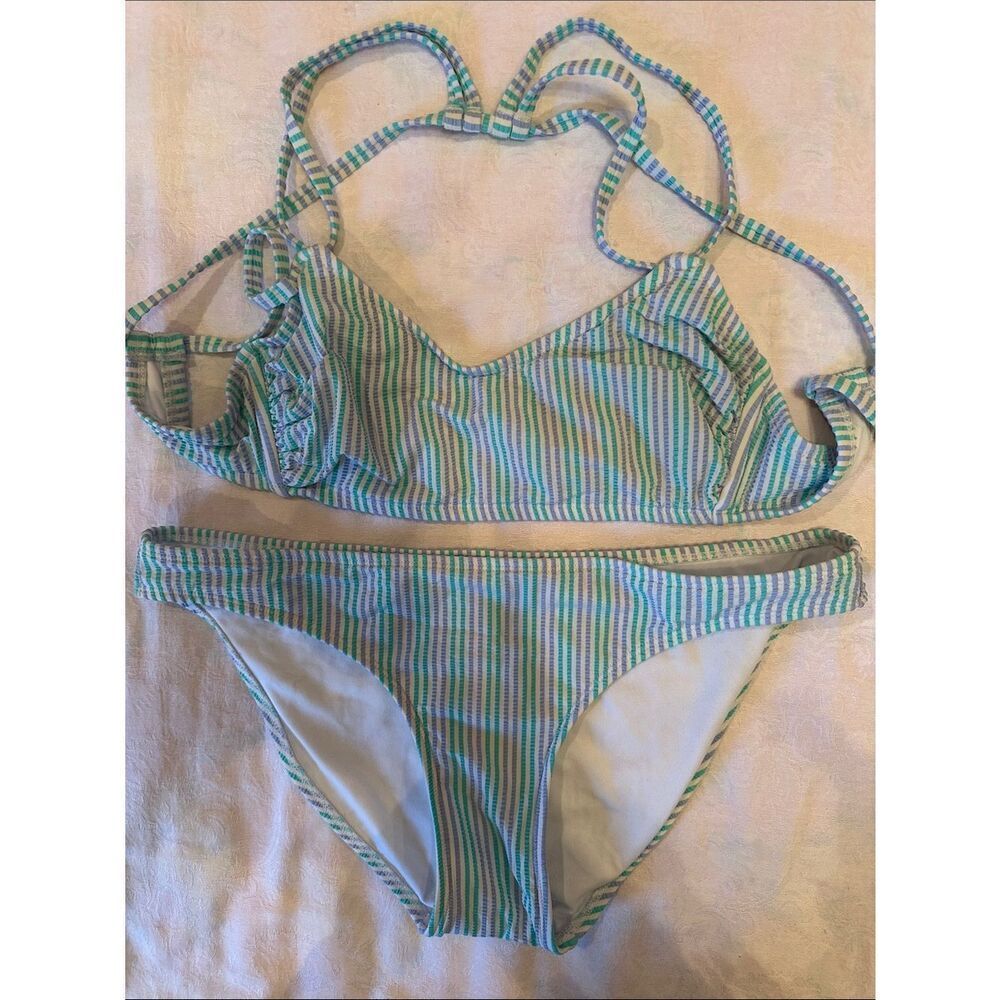Xhilaration Striped Bikini, Top is Size D/DD Bottom is Size XL